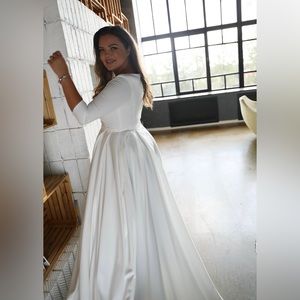 NWOT Romantic A-line Wedding Dress Bridal Gown | Light Ivory | 1X 18W 20W